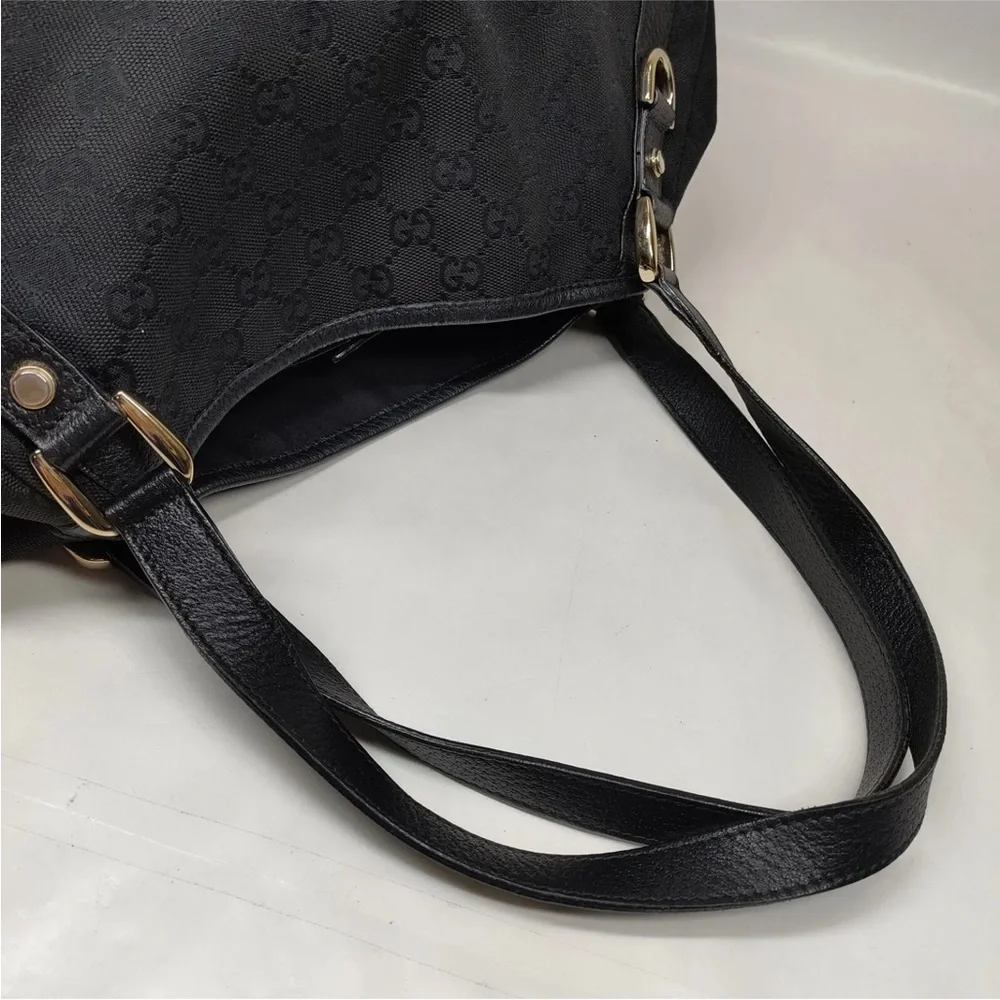 Gucci Black Canvas Leather Bag
